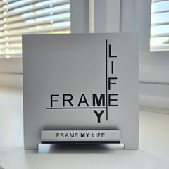 The Frame My Life display stand